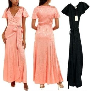 Temperley London NWT Black Fresco Wrap Maxi Dress US S (6) UK 10